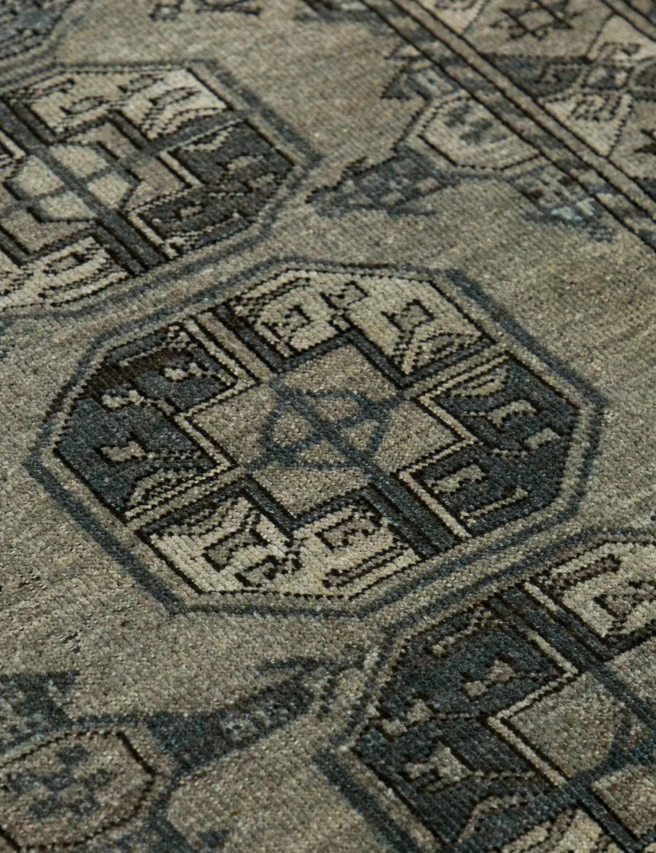 Vintage Turkish Hand-Knotted Wool Rug No. 460, 4'6" x 5'2"