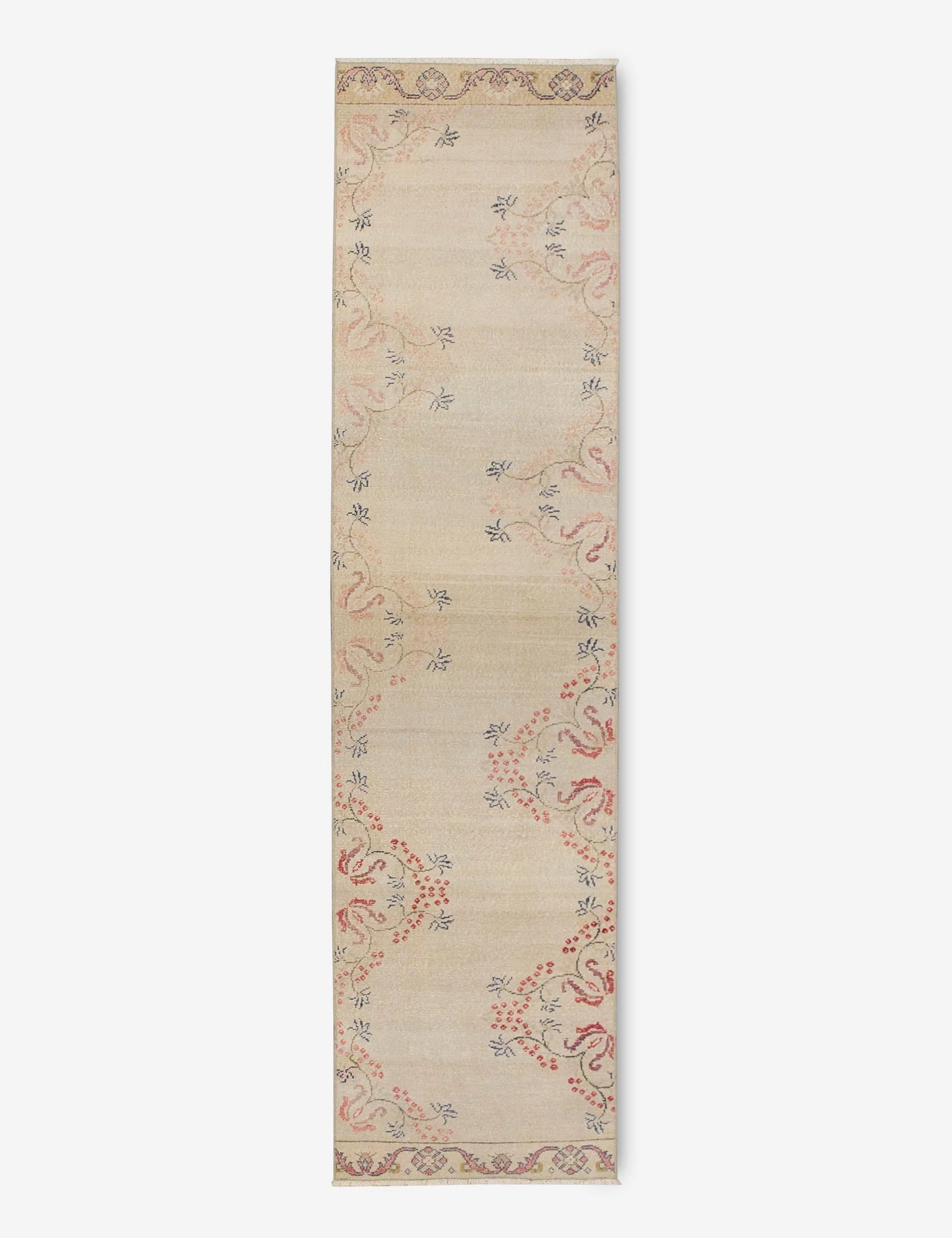 Vintage Turkish Hand-Knotted Wool Runner Rug No. 207, 2'5" x 10'12"modern color block patchwork rug