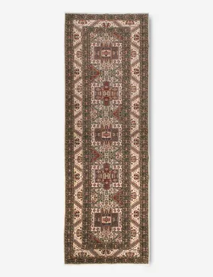 Vintage Turkish Hand-Knotted Wool Runner Rug No. 234, 3' x 9'8"modern color block patchwork rug