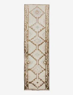 Vintage Turkish Hand-Knotted Wool Runner Rug No. 244, 2'12" x 10'12"modern color block patchwork rug
