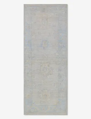 Vintage Turkish Hand-Knotted Wool Runner Rug No. 247, 2'5" x 6"modern color block patchwork rug