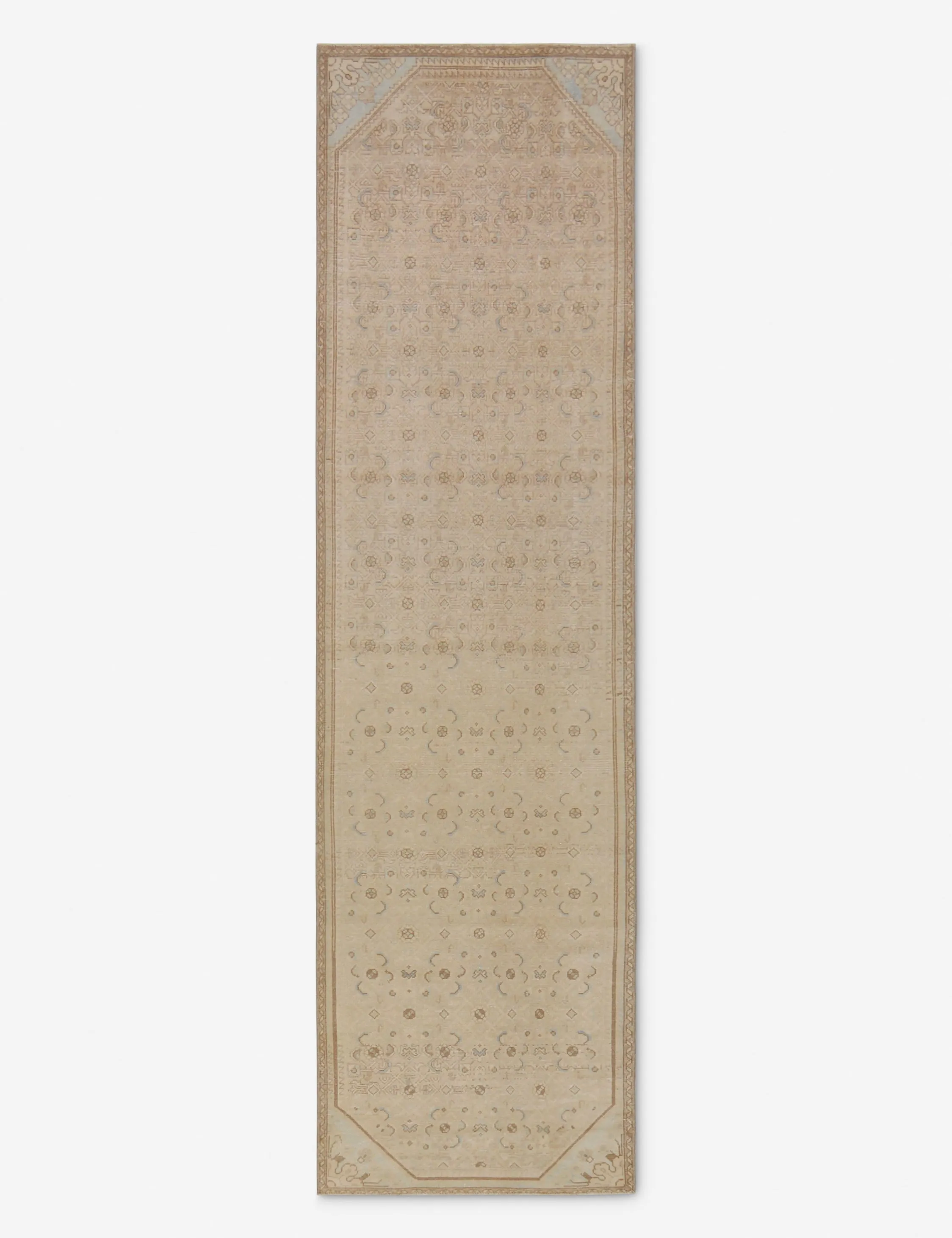 Vintage Turkish Hand-Knotted Wool Runner Rug No. 261, 2'7" x 9'4"modern color block patchwork rug