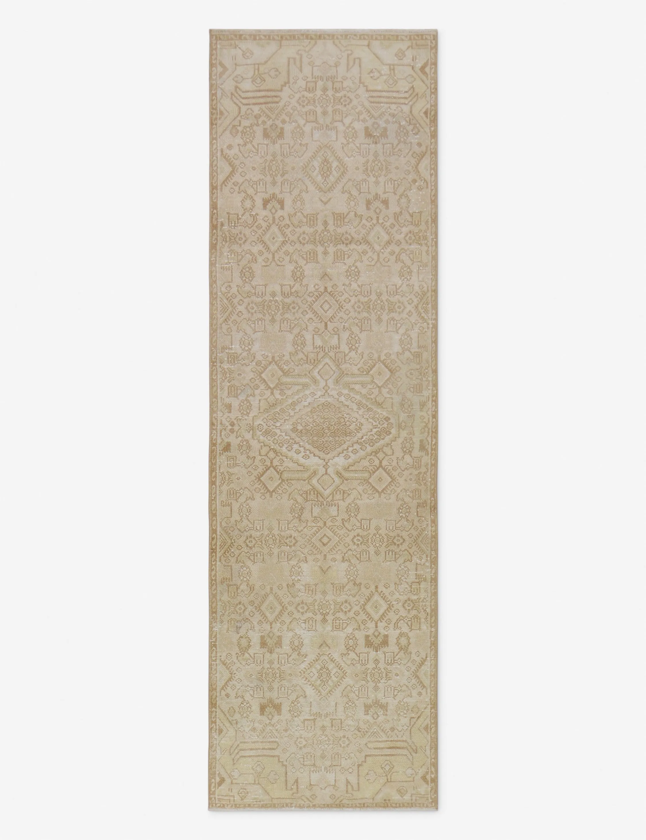 Vintage Turkish Hand-Knotted Wool Runner Rug No. 262, 2'8" x 8'10"modern color block patchwork rug