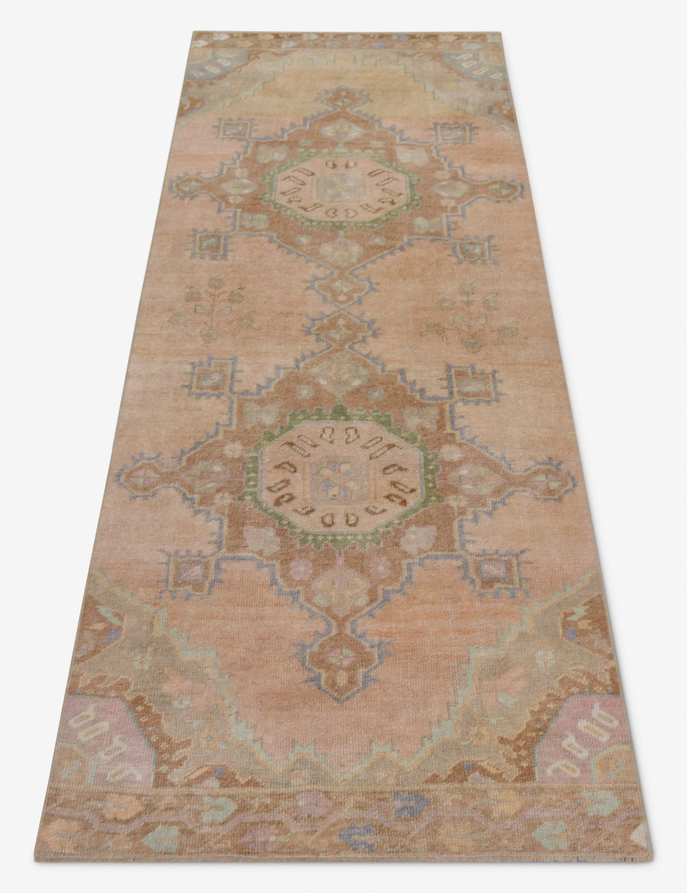 Vintage Turkish Hand-Knotted Wool Runner Rug No. 265, 3' x 8'1"