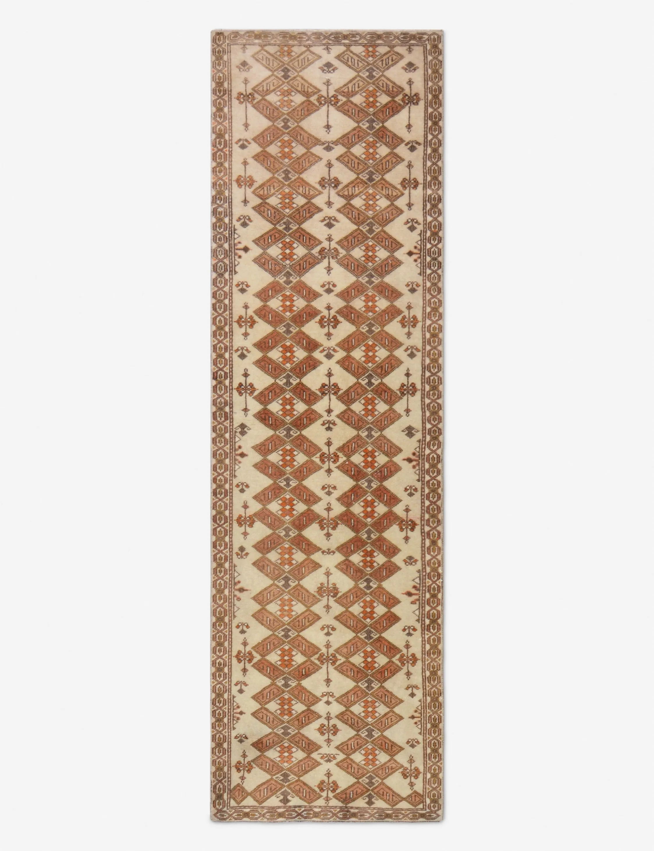 Vintage Turkish Hand-Knotted Wool Runner Rug No. 268, 2'6" x 8'7"modern color block patchwork rug