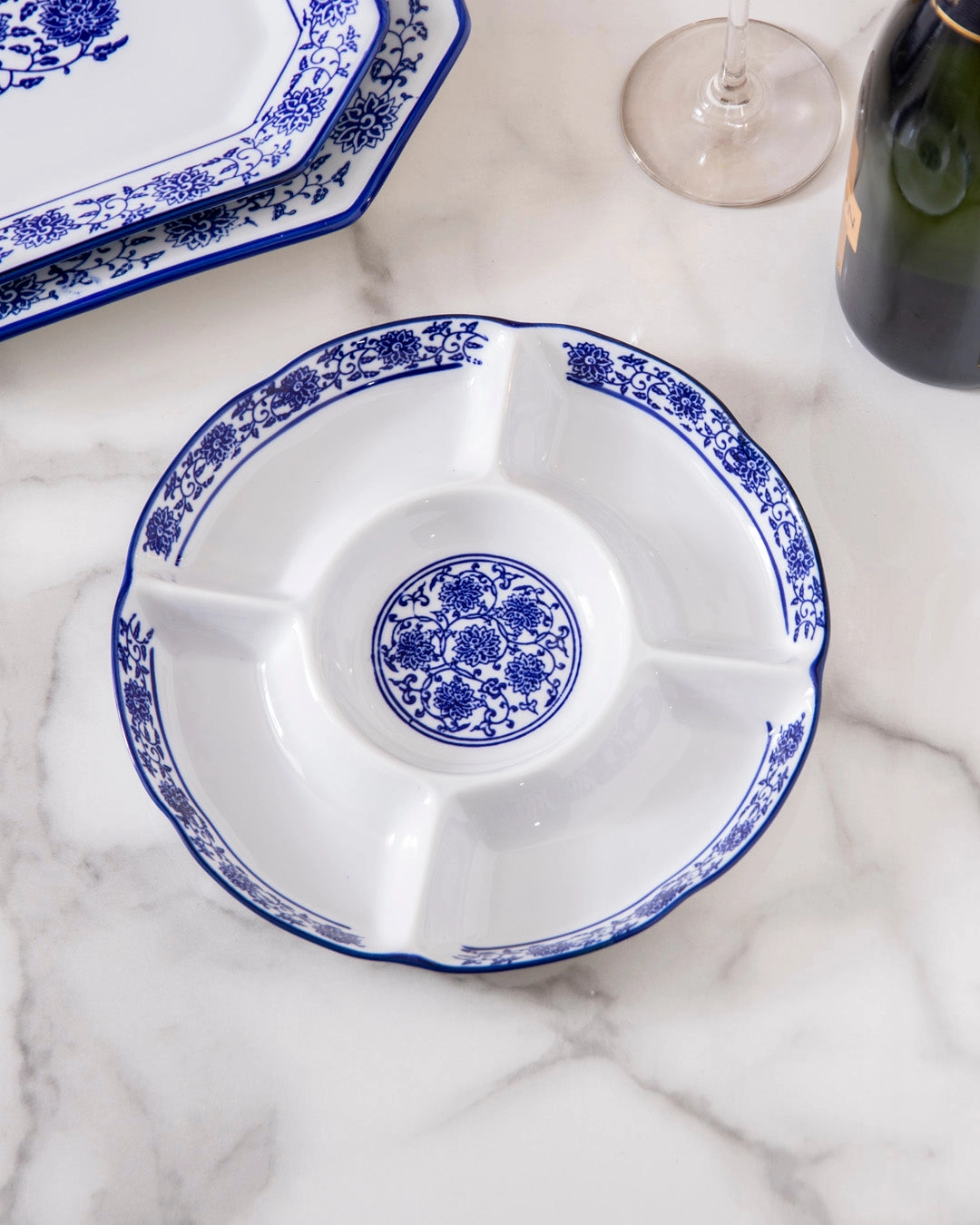 Vintage Blue & White Chip n Dip Platter - Smallhome decor ,wall decor 