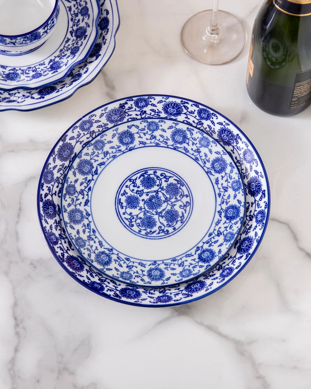 Vintage Blue & White Quarter Plate