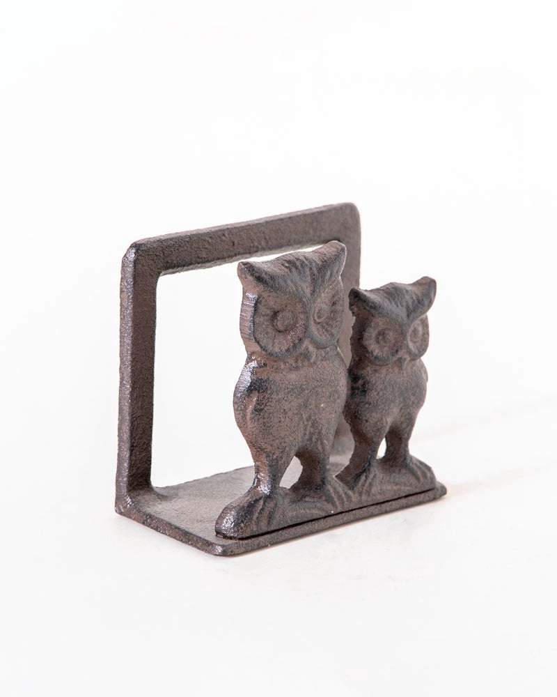 Vintage Cast Iron Owl Napkin Holder