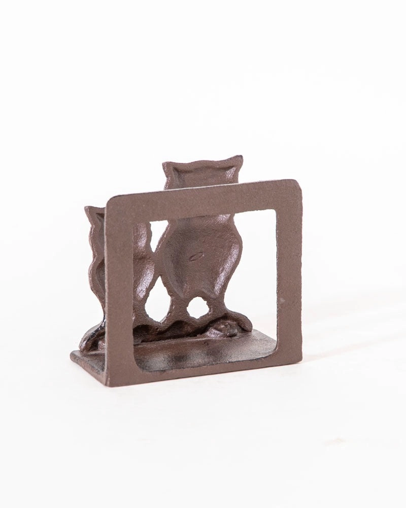 Vintage Cast Iron Owl Napkin Holder