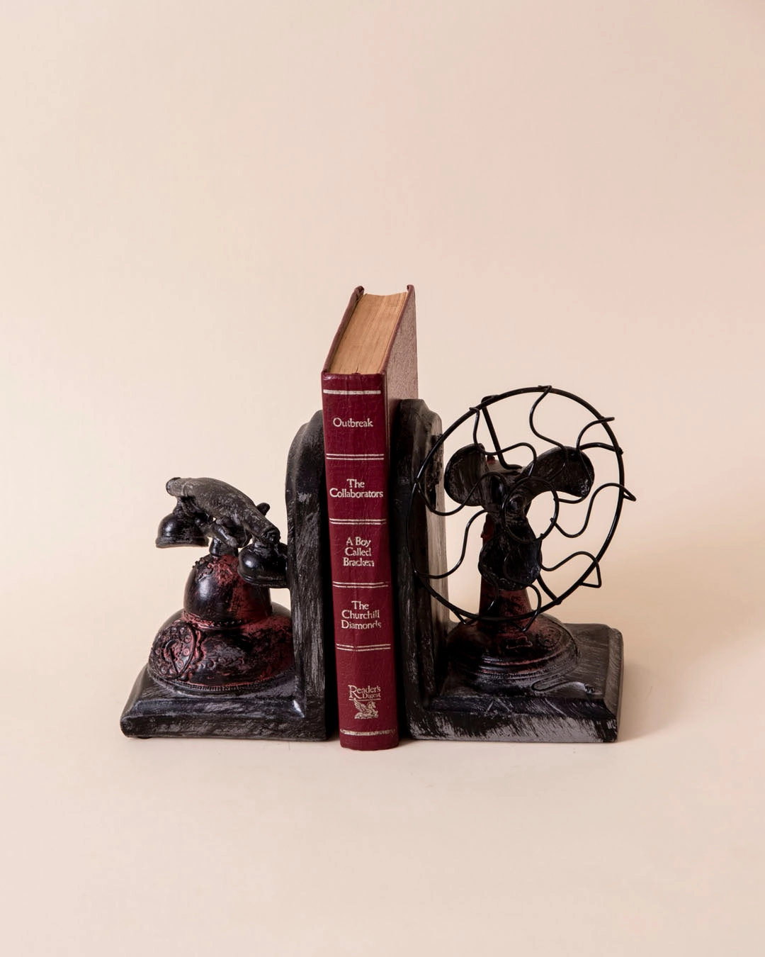Vintage Fan And Phone Bookends