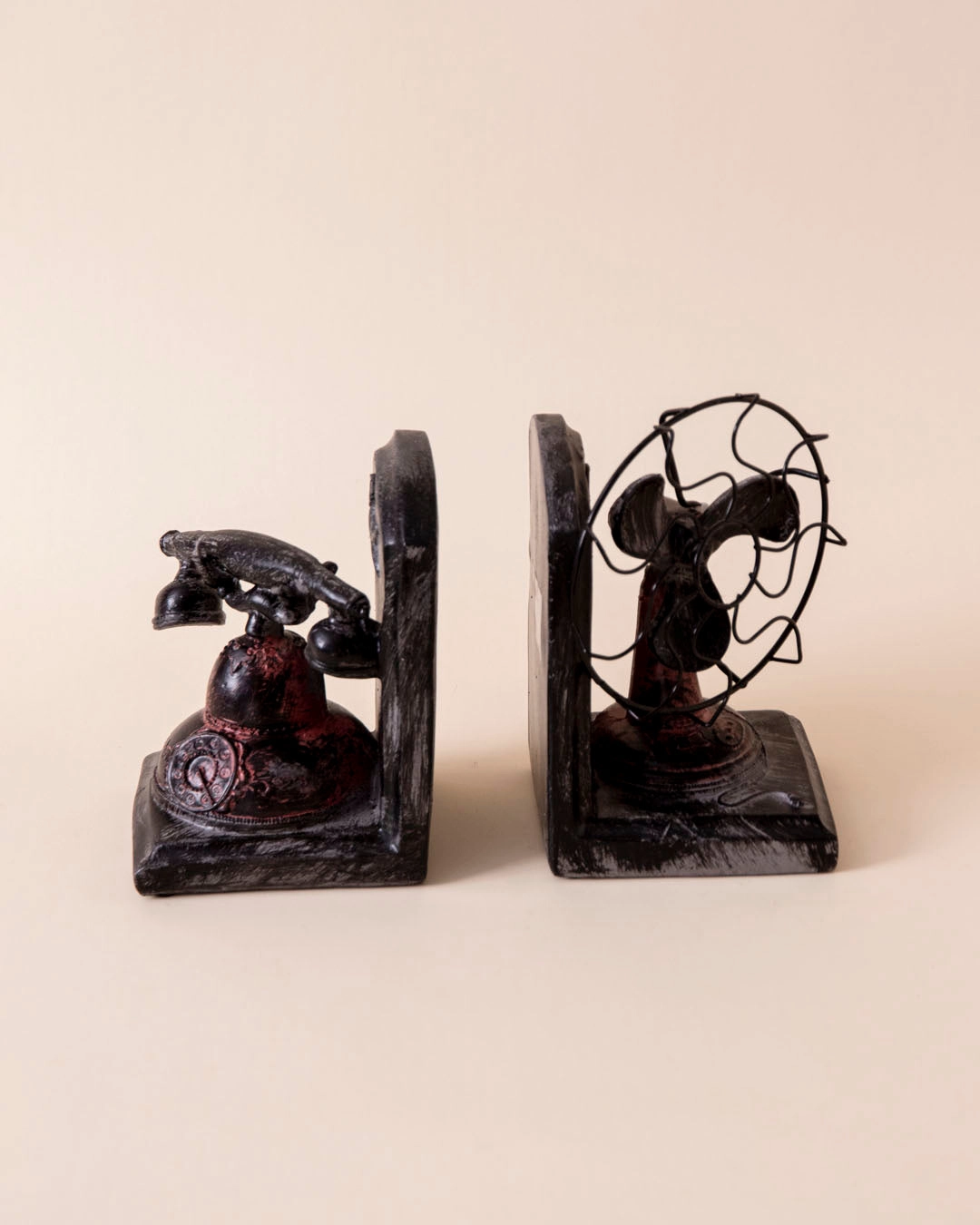 Vintage Fan And Phone Bookends