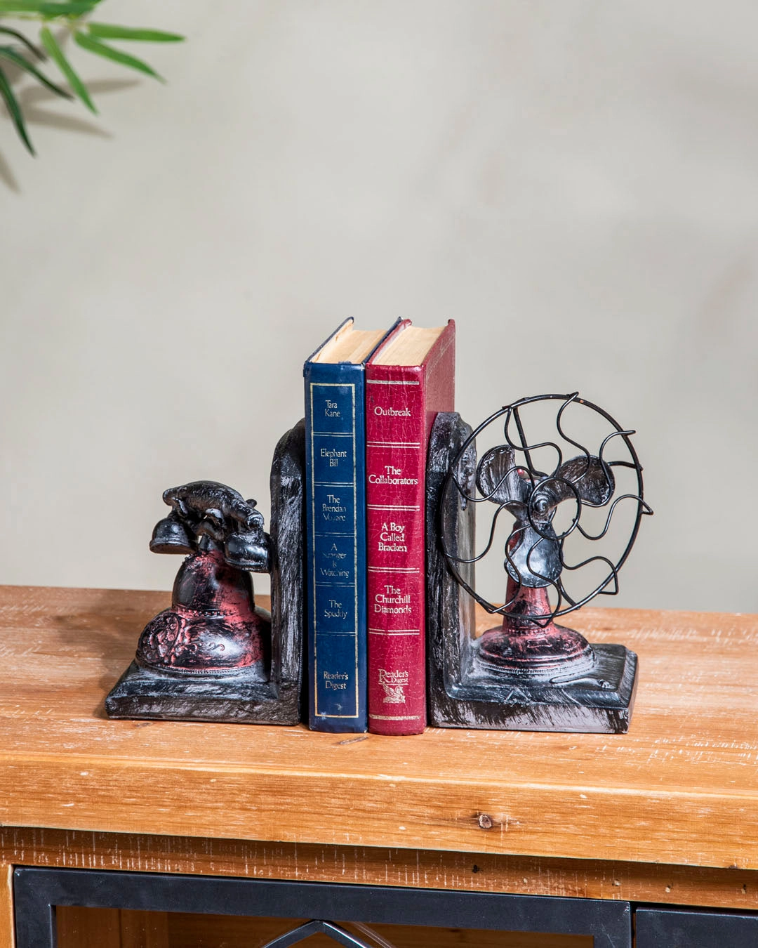 Vintage Fan And Phone Bookendshome decor ,wall decor 