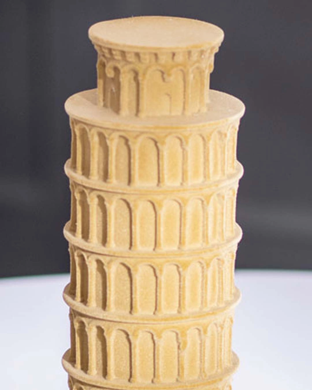 Vintage Leaning Tower of Pisa Velvet Sculpture