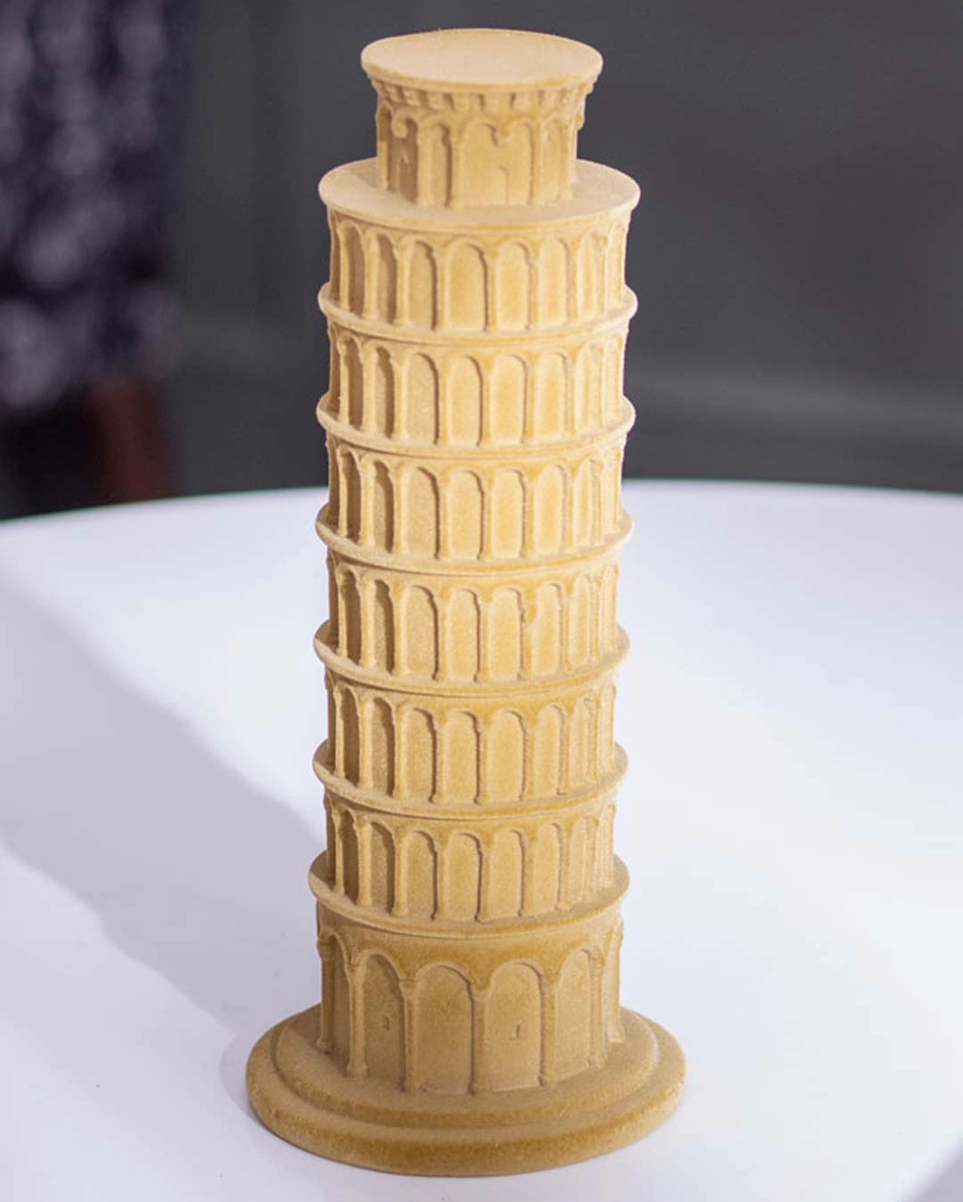 Vintage Leaning Tower of Pisa Velvet Sculpture