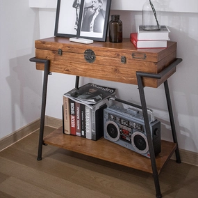 Vintage Style Wood & Steel Console Table Chesthome decor ,wall decor 