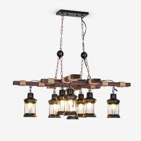 Vintage Wood Glass Chandeliersrustic chandelier,bedroom chandelier 