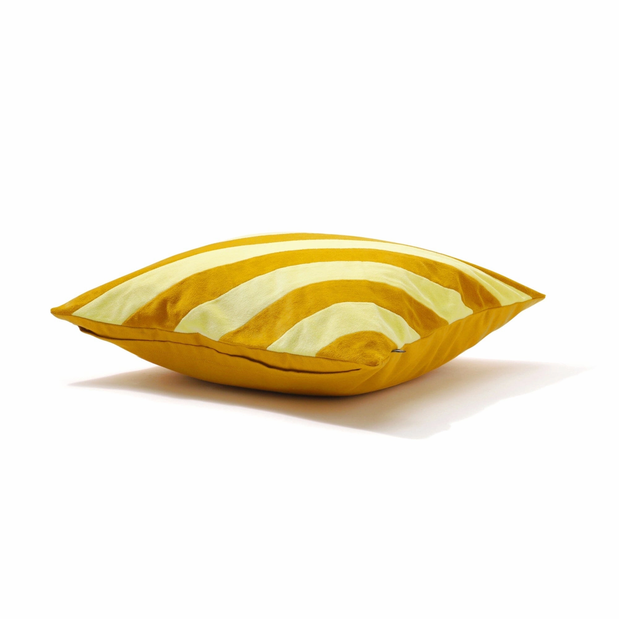 Vlvt Strp Cushion Cover 450 x 450  Yellow x Light Yellow