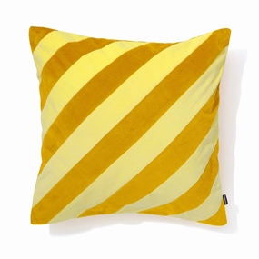 Vlvt Strp Cushion Cover 450 x 450  Yellow x Light Yellowbedding sets ,throw blankets 