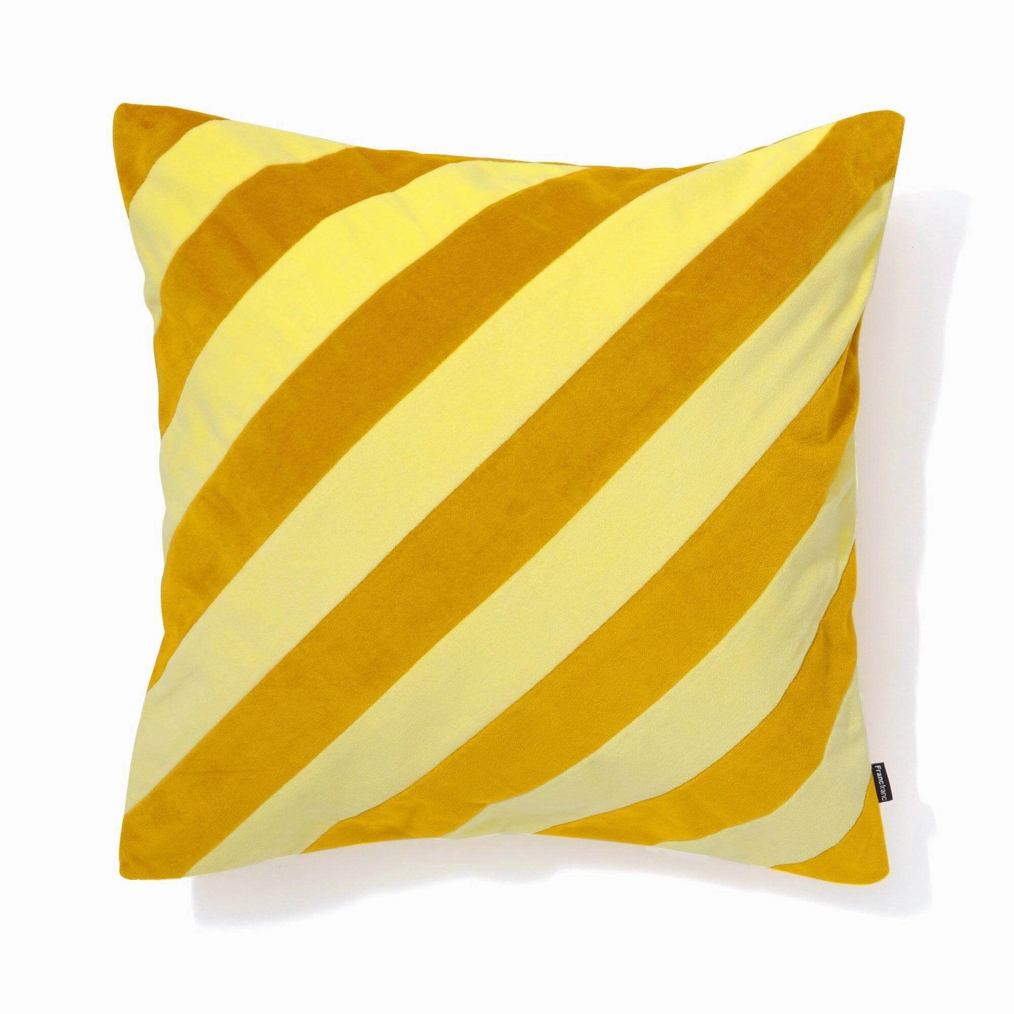 Vlvt Strp Cushion Cover 450 x 450  Yellow x Light Yellowbedding sets ,throw blankets 