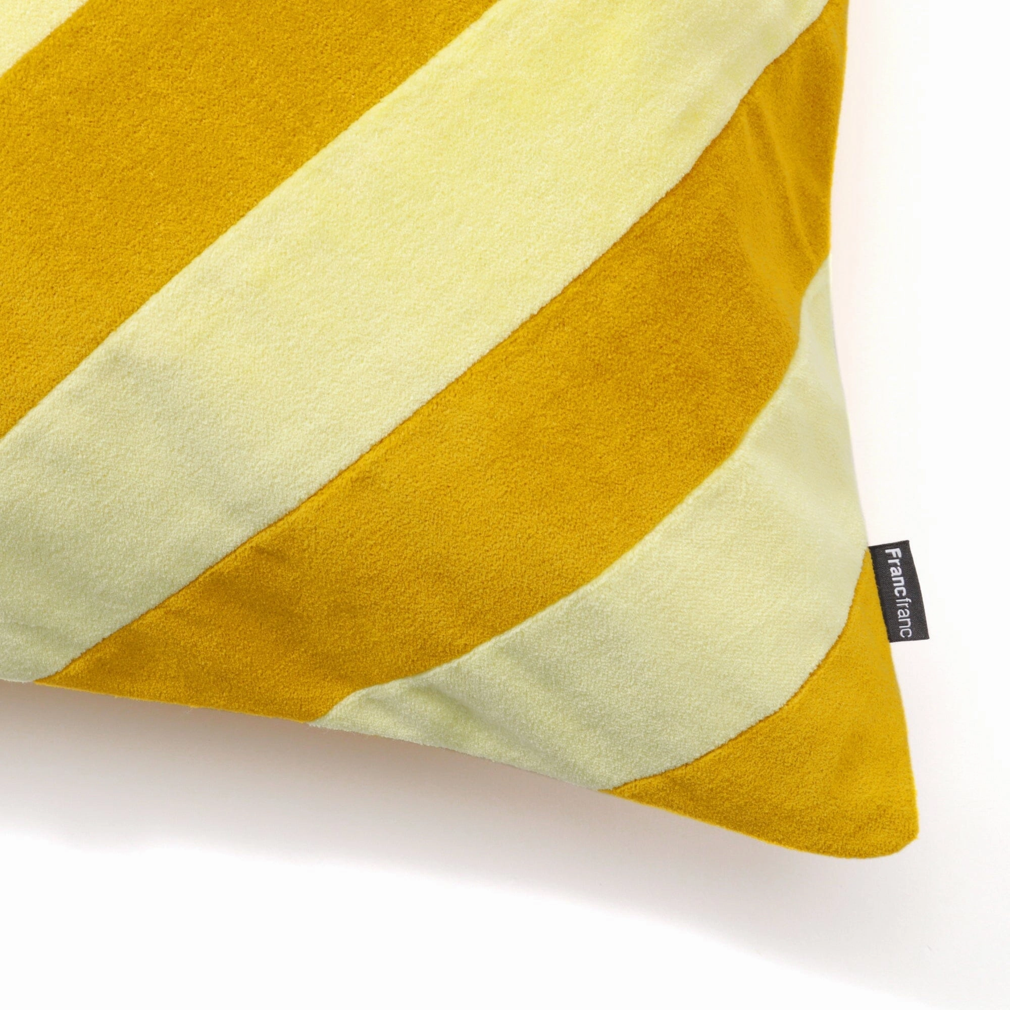 Vlvt Strp Cushion Cover 450 x 450  Yellow x Light Yellow