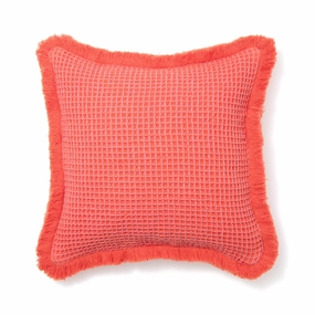 Waffle Fringe Cushion Cover 450 x 450  Orangebedding sets ,throw blankets 