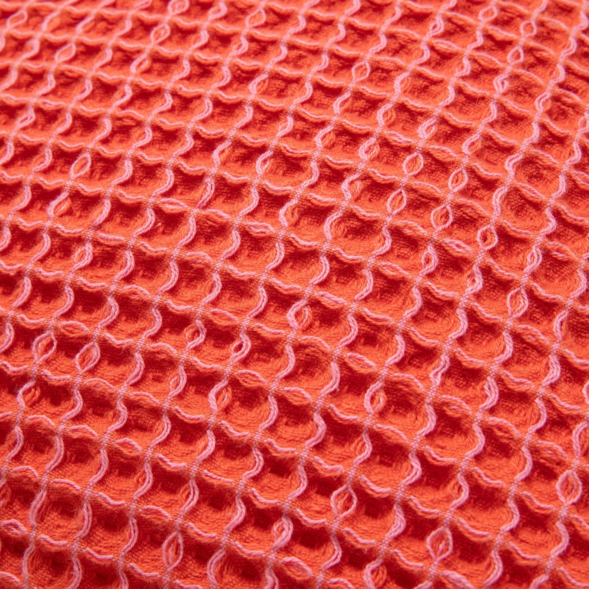 Waffle Fringe Cushion Cover 450 x 450  Orange