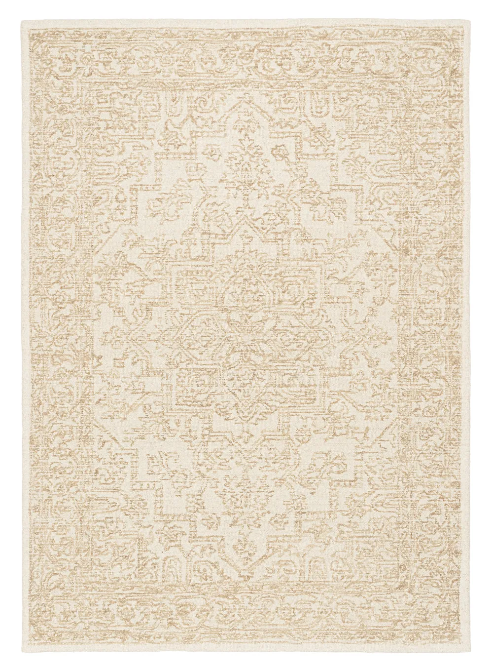 Waleska Ivory Taupe Medallion Tufted Wool Rugmodern color block patchwork rug