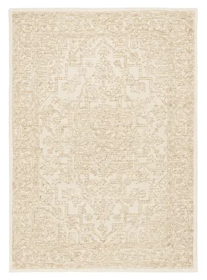 Waleska Ivory Taupe Medallion Tufted Wool Rugmodern color block patchwork rug