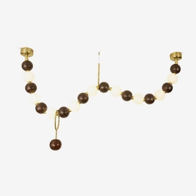 Walnut Bead Necklace Chandelierrustic chandelier,bedroom chandelier 