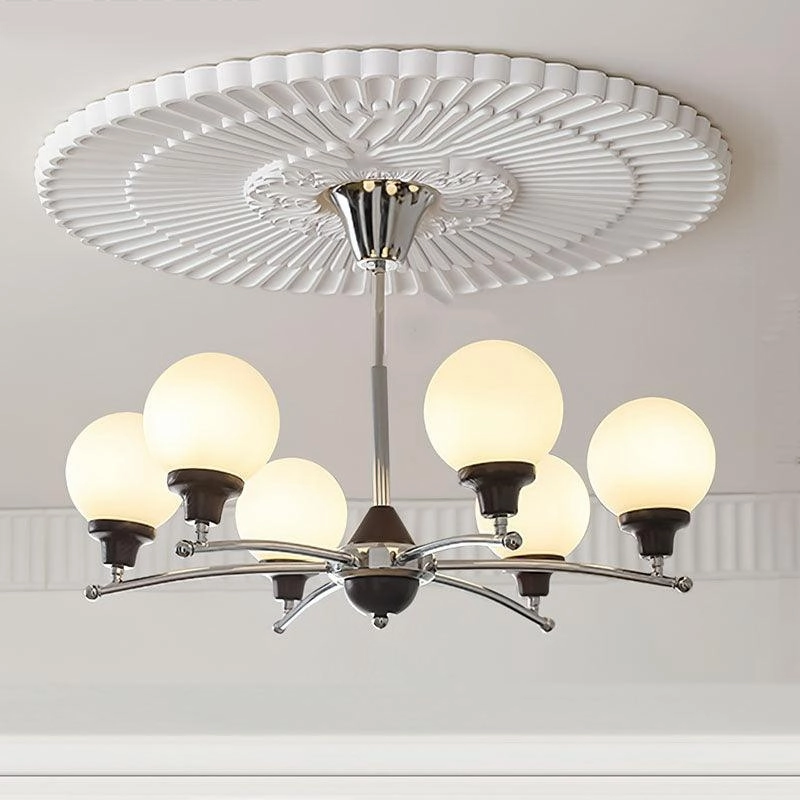 Walnut Glass Ball Chandelier