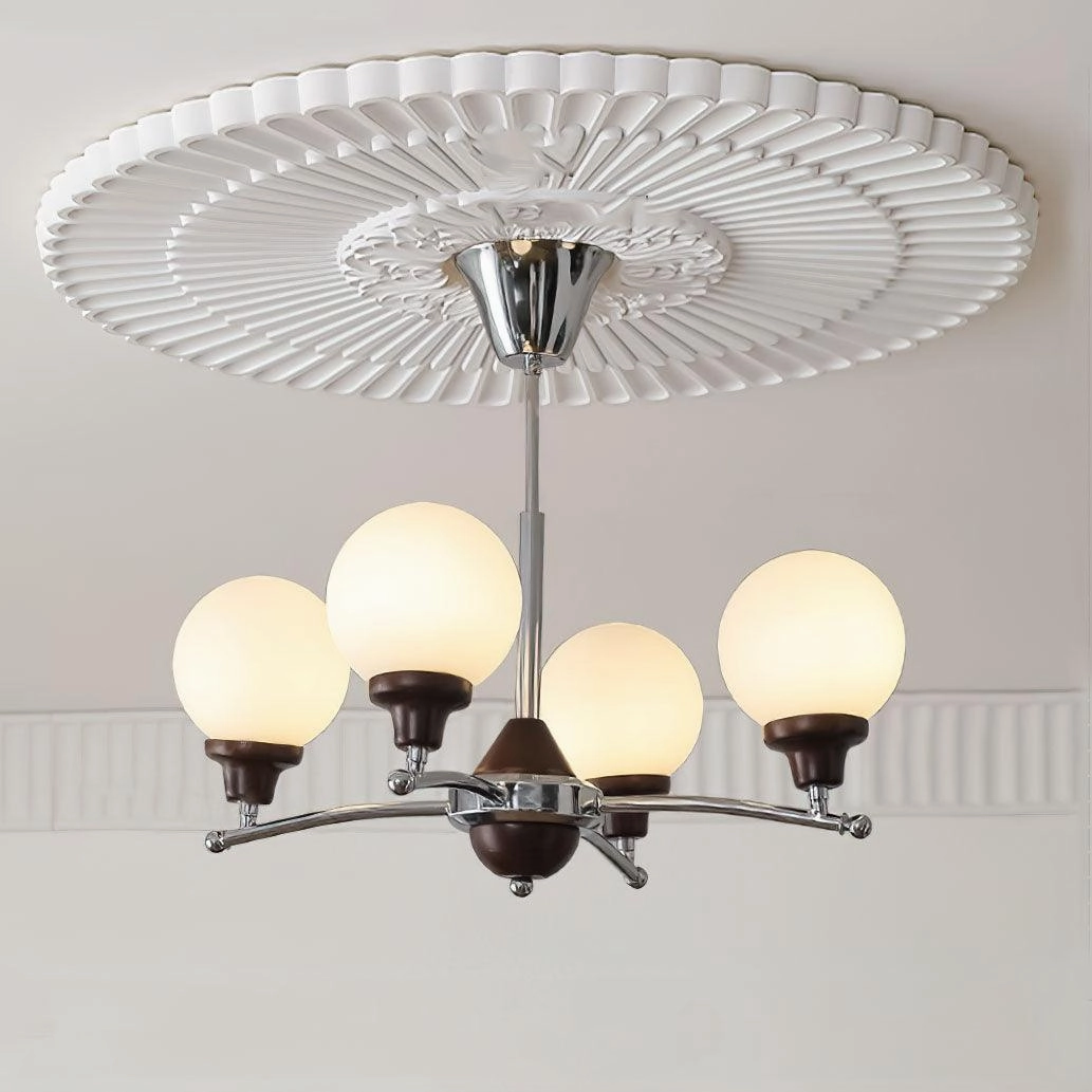 Walnut Glass Ball Chandelier