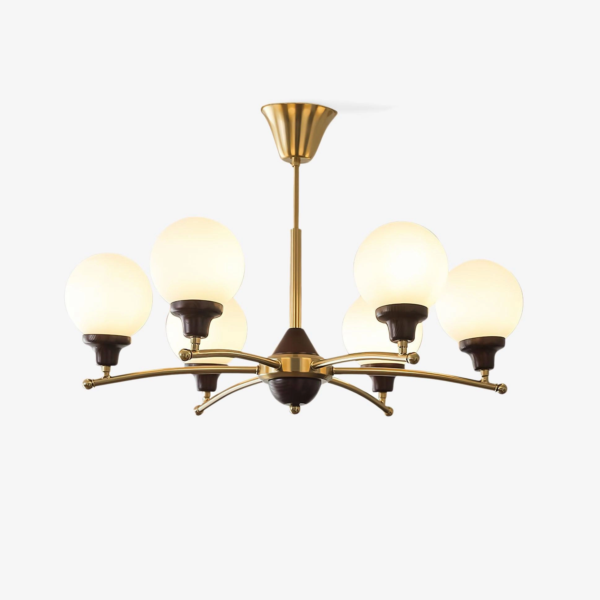 Walnut Glass Ball Chandelierrustic chandelier,bedroom chandelier 