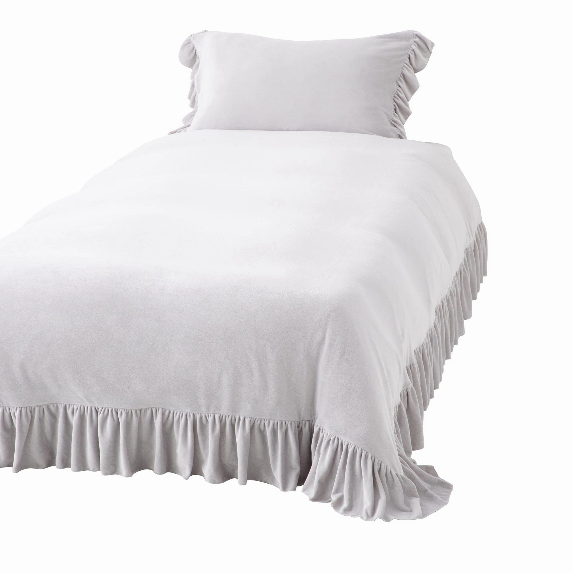 Warmy Argan Oil Frill Comforter Case  Double Greybedding sets ,throw blankets 