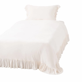 Warmy Argan Oil Frill Comforter Case  Double Whitebedding sets ,throw blankets 