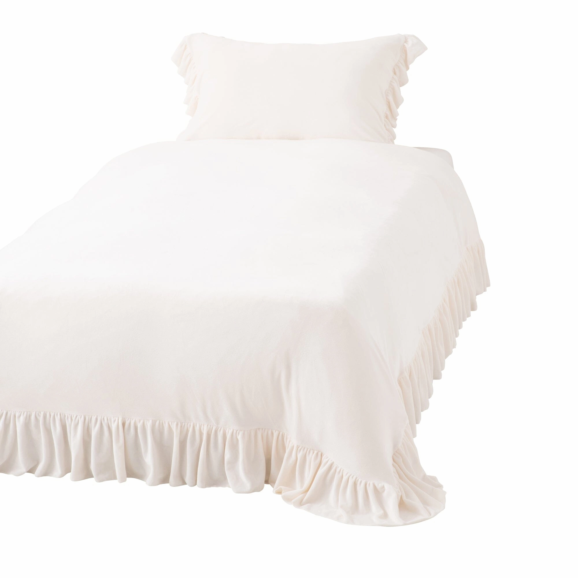 Warmy Argan Oil Frill Comforter Case  Double Whitebedding sets ,throw blankets 