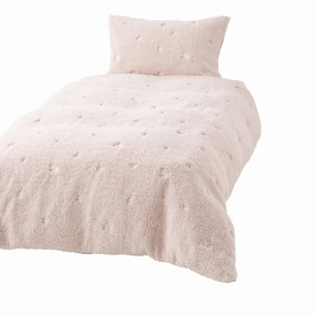 Warmy Flower X Boa Comforter Case  Single Beigebedding sets ,throw blankets 
