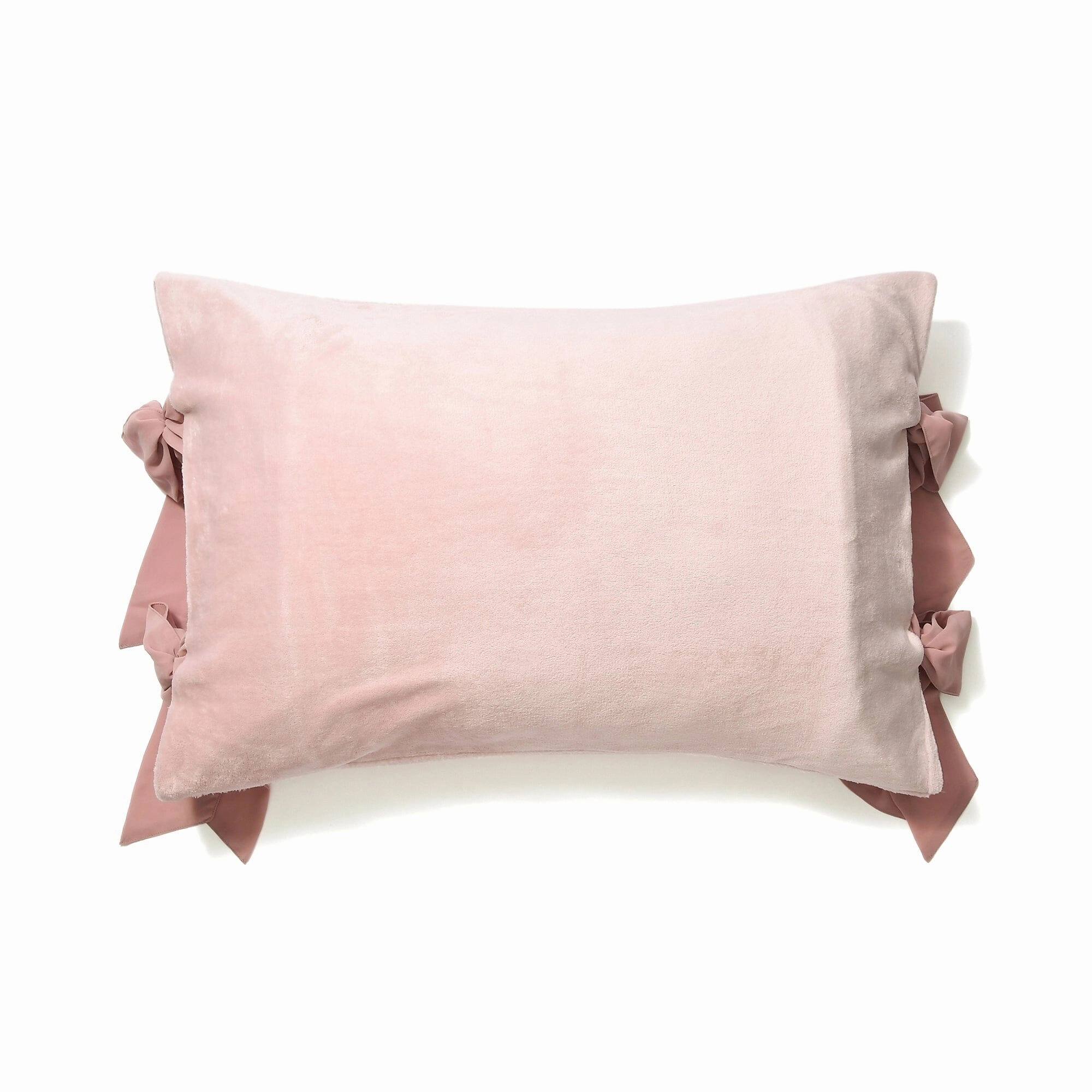 WARMY Furry Ribbon Pillow Case 700 x 500 Pink