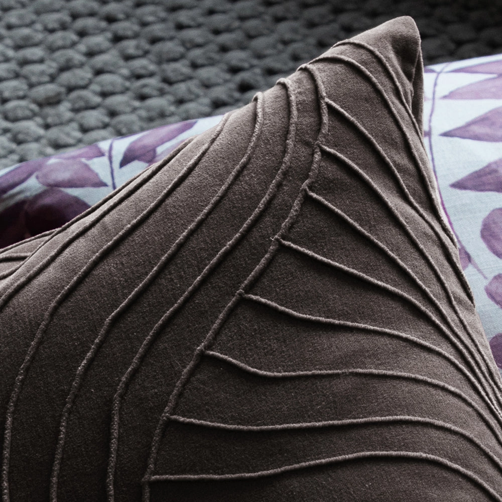 Waterfall Embroidered Feather Cushion Iron