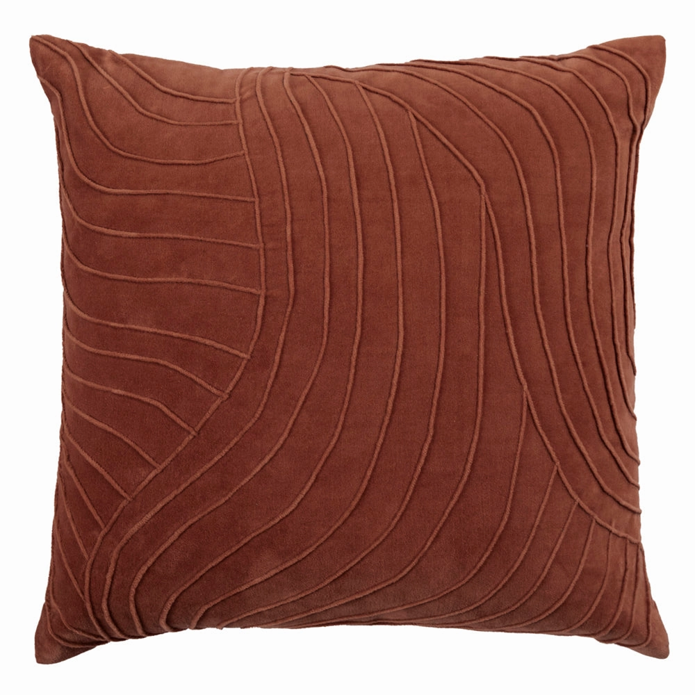 Waterfall Embroidered Feather Cushion Persimmon