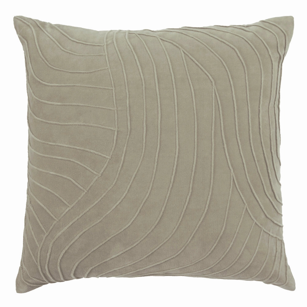 Waterfall Embroidered Feather Cushion Quartz