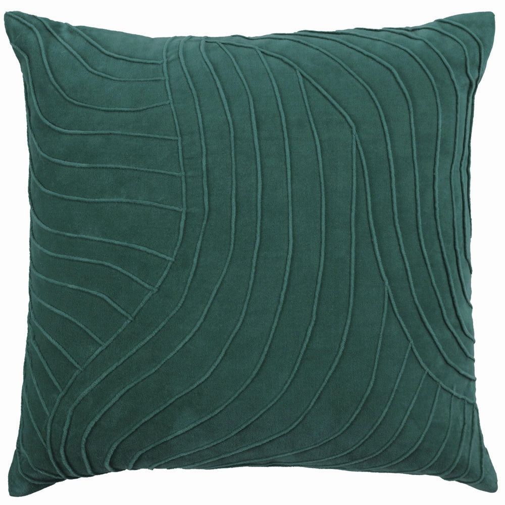 Waterfall Embroidered Feather Cushion Teal
