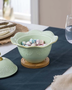 Wavy Edge Candy Buffet Jar - Greenmodern kitchen decor ,kitchen dinner set ,dinnerware 