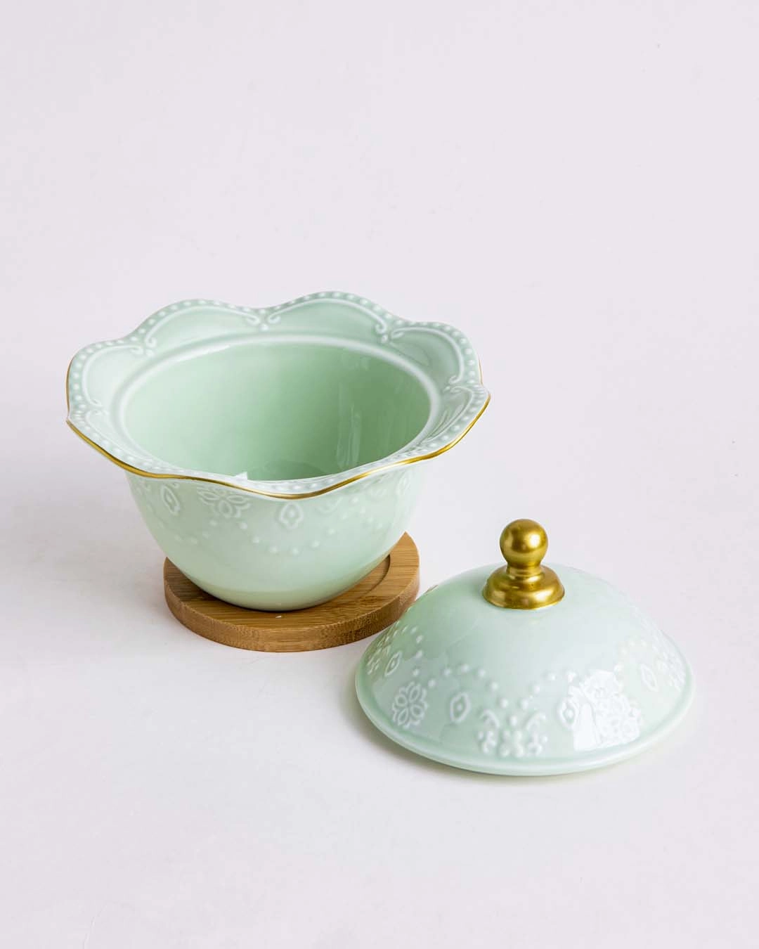 Wavy Edge Candy Buffet Jar - Green