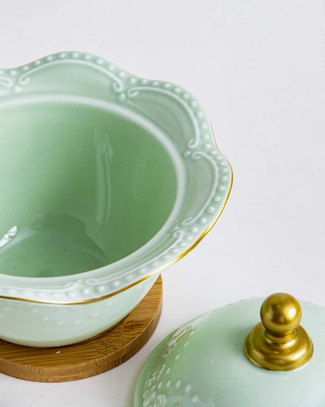 Wavy Edge Candy Buffet Jar - Green