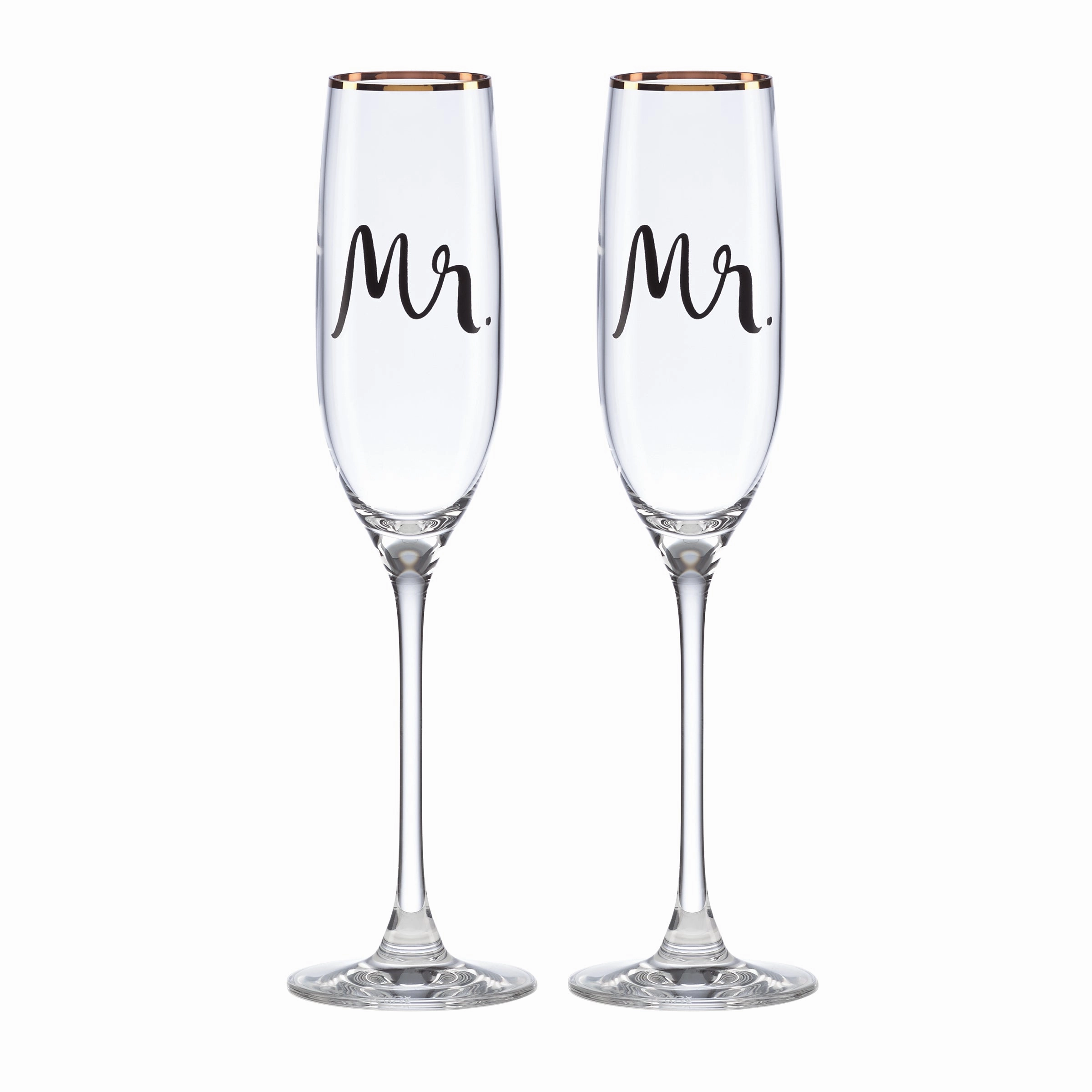 Wedding Party Mr. & Mr. Champagne Flute - Set Of 2glass cups ,personalized mugs 