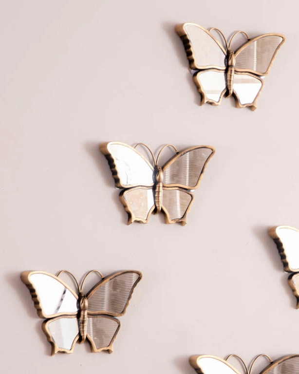Whimsical Butterfly Wall Mirror - Set Of 6