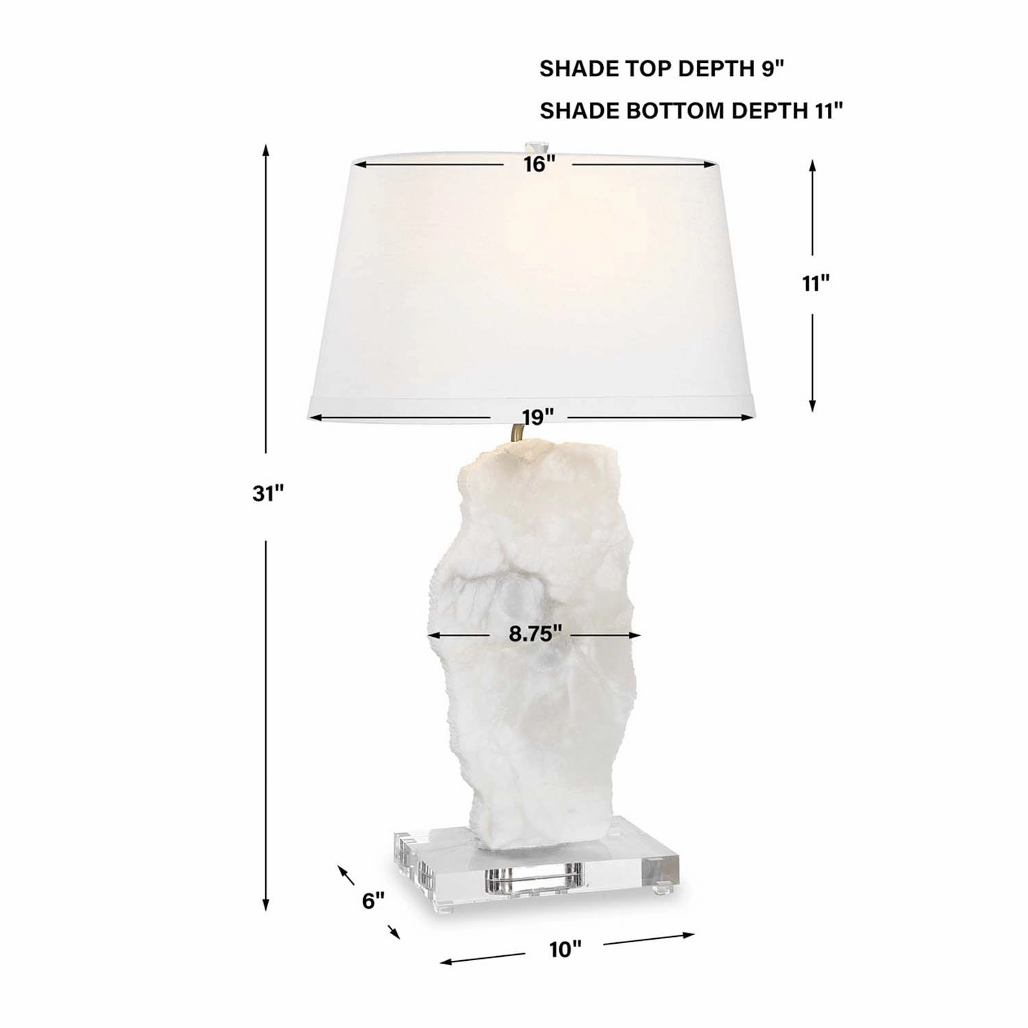 White Alabaster Table Lamp
