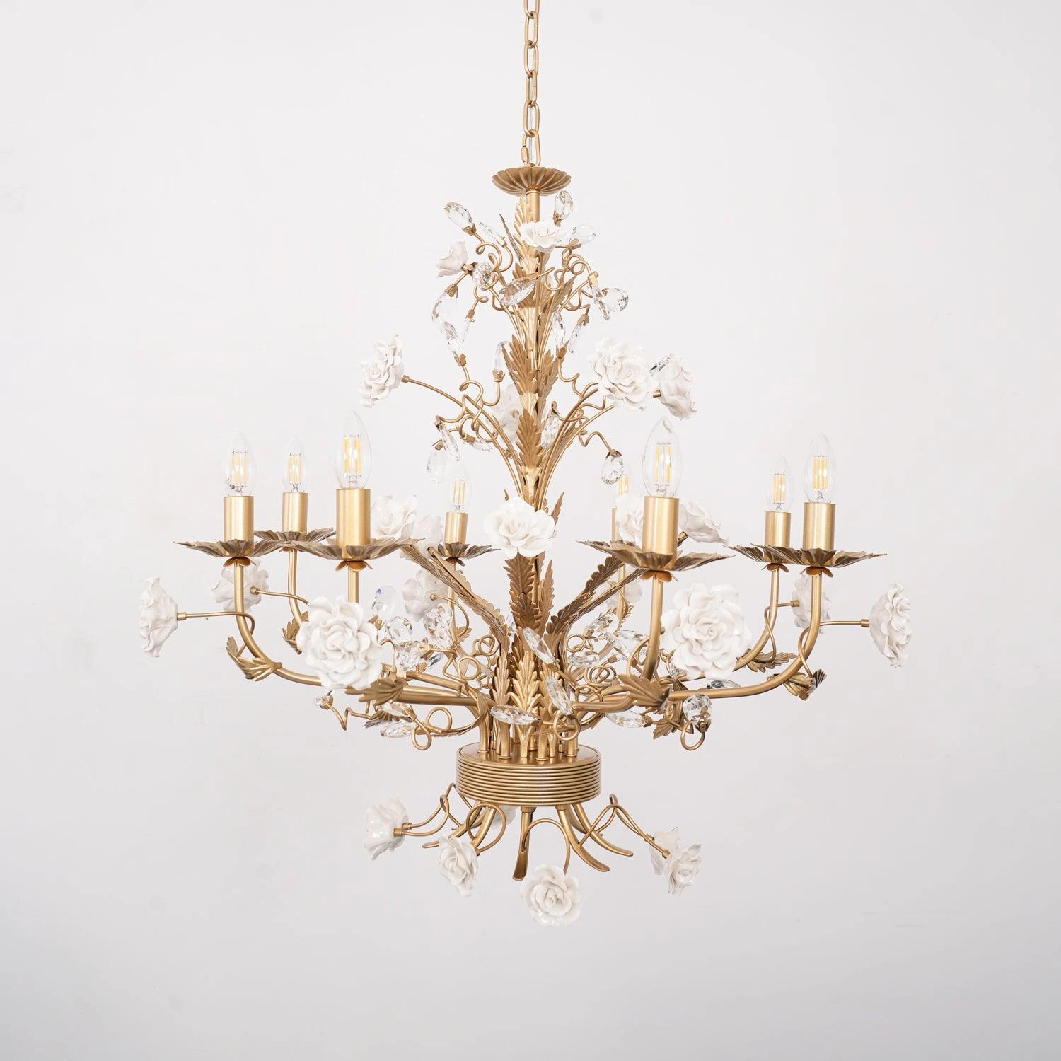 White Rose Crystal Chandelier