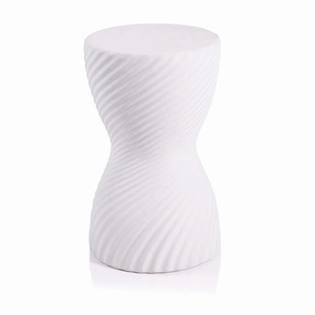 White Twisted Ribbed Stoolnordic style desktop ornaments