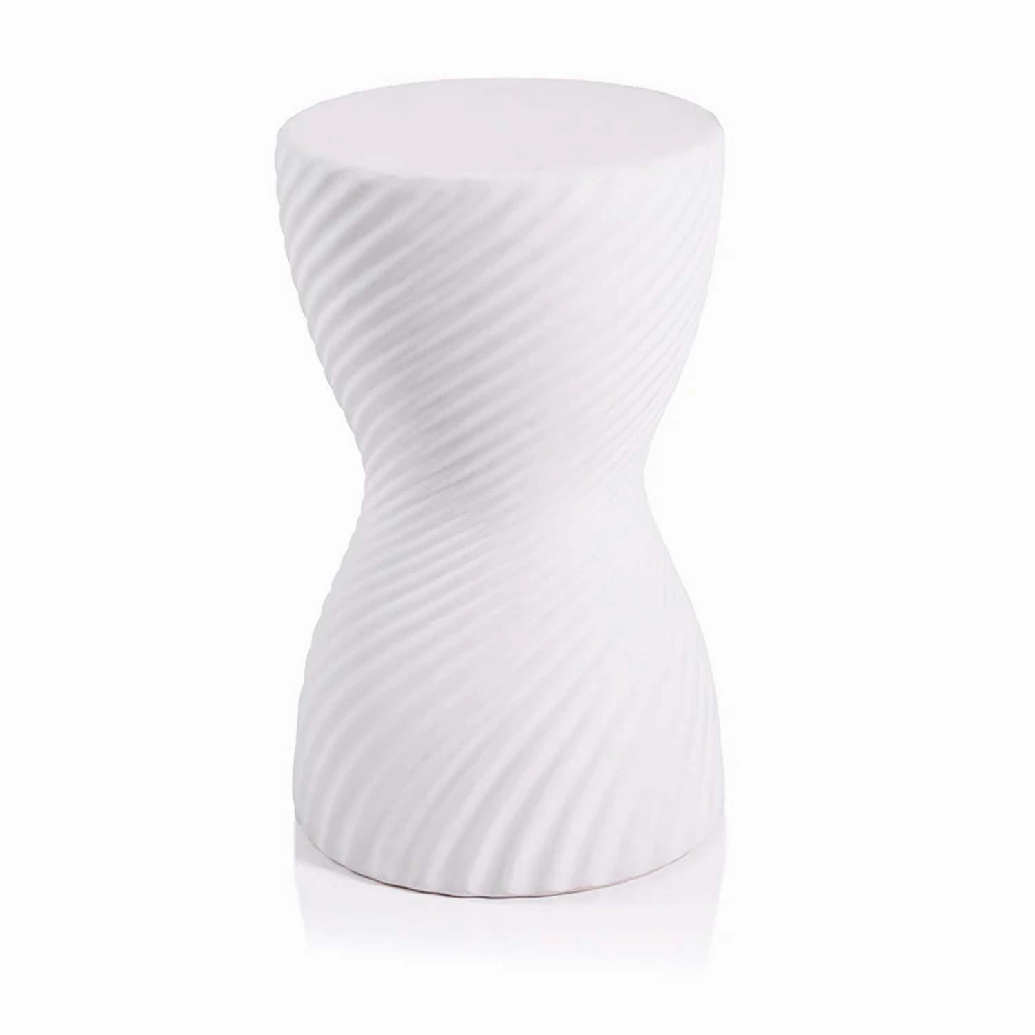 White Twisted Ribbed Stoolnordic style desktop ornaments